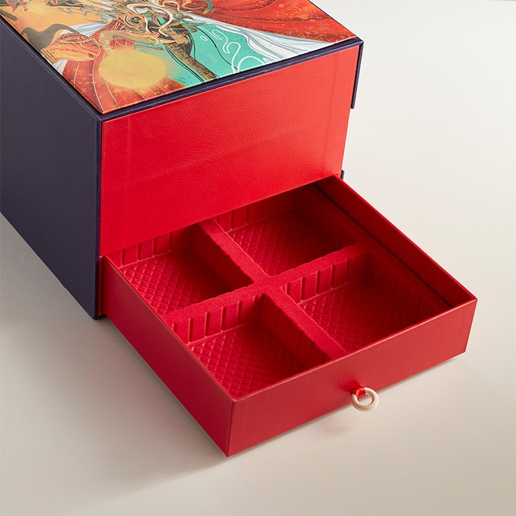 Luxury custom design drawer gift box for cookie/snack/ chocolate/mooncake gift box packaging