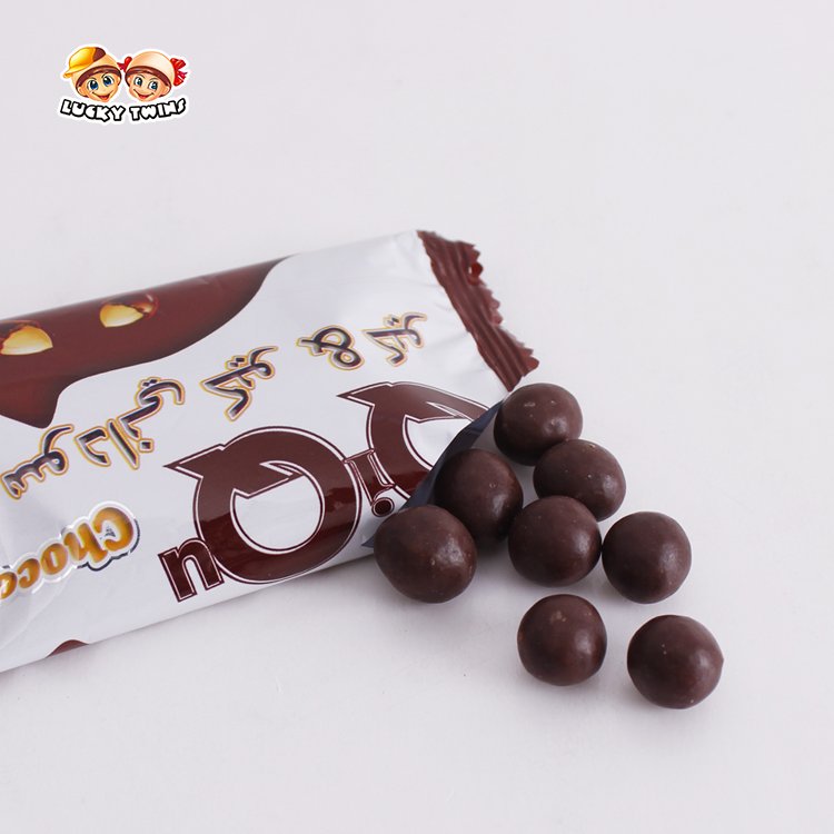 Bag packaging wholesale black semi sweet coated peanut cheap kids candy chocolate bean