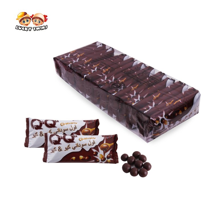 Bag packaging wholesale black semi sweet coated peanut cheap kids candy chocolate bean