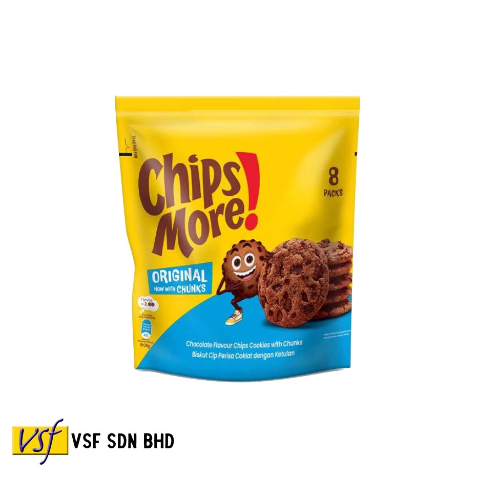 Chipsmore Original Flavour 36g x 8 Malaysia Original Chocolate Chips Cookies More Chips More Fun