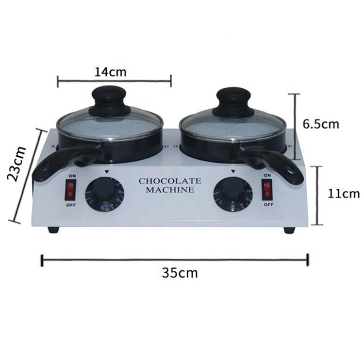 Electric 110v 220v Chocolate Melter Hot Chocolate Melting Tempering Machine Double Pots Capacity