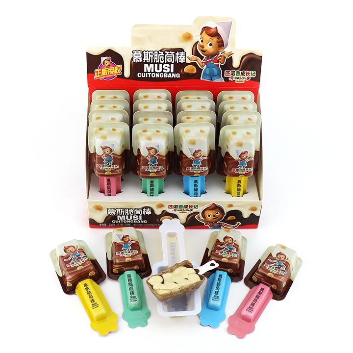 Choco biscuit snacks Popsicle shaped crispy rice milk chocolate cookies