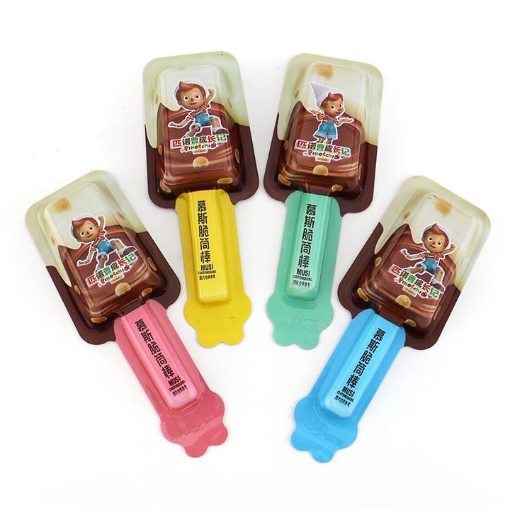 Choco biscuit snacks Popsicle shaped crispy rice milk chocolate cookies