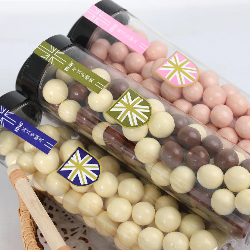 150g canned and sweets round wholesale chocolate crispy chocolate beans chocolate candy crispy