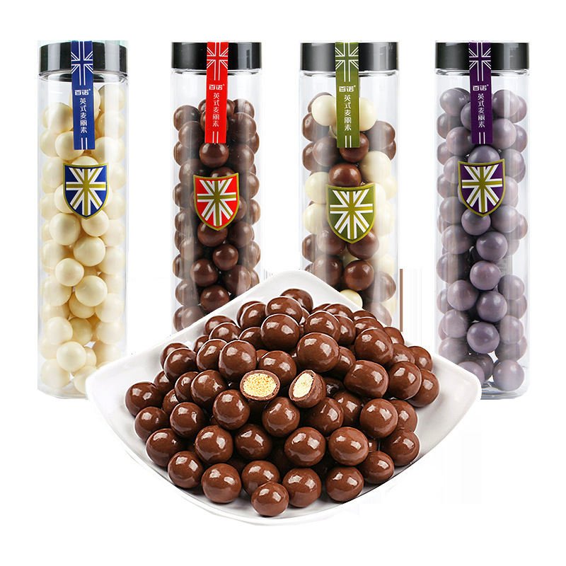 150g canned and sweets round wholesale chocolate crispy chocolate beans chocolate candy crispy