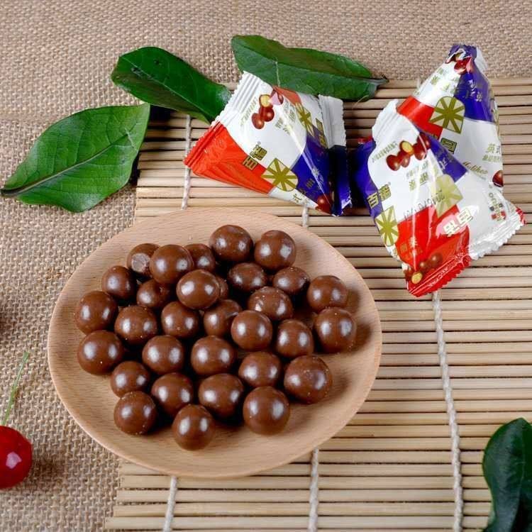 150g canned and sweets round wholesale chocolate crispy chocolate beans chocolate candy crispy