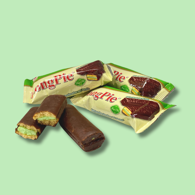 Luxury Product with best quality Chocolate with Pandan marshmallow Pie LONGPIE brand from HaiHa confectionery