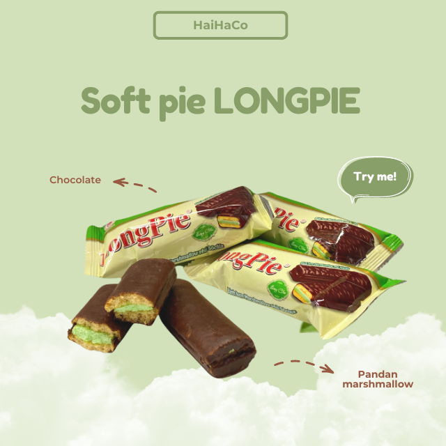 Premium quality Delicious soft pie Chocolate with marshmallow Pie LONGPIE brand from HaiHa confectionery