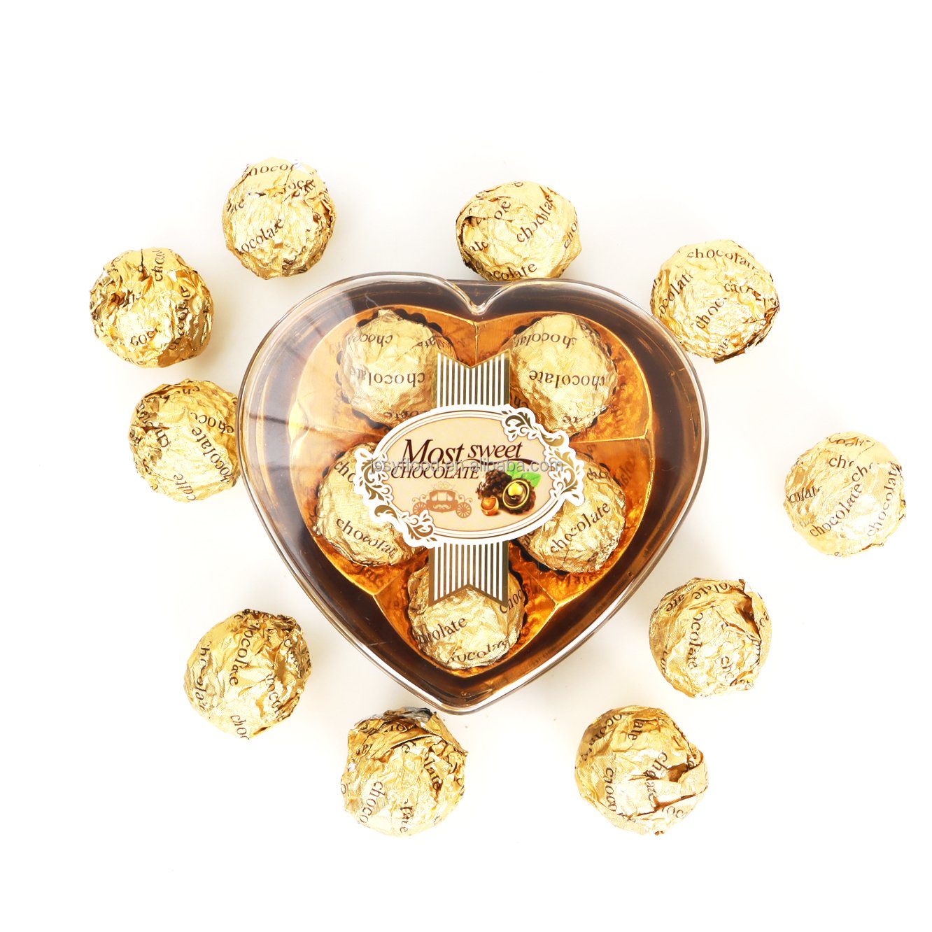 Chocolate supplier wholesale Custom private label cocoa snacks nut milk Compound chocolate Golden chocolate ball