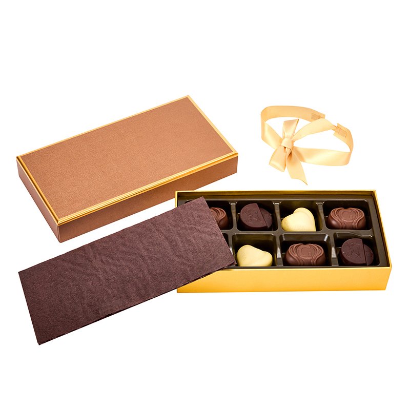 In Stock 8 Count Chocolate Gift Box Pack Universal Chocolate Packaging Box With Tray For Chocolate Candy