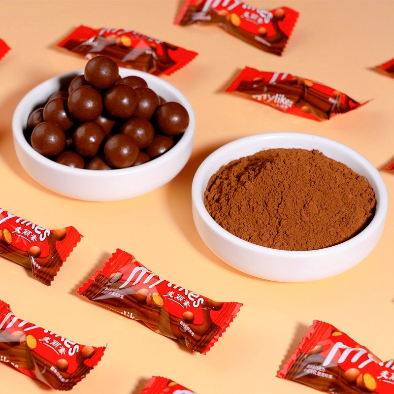 wholesale of 168g barreled black chocolate bean snacks and candies chocolate HALAL Chocolate Candy crispy