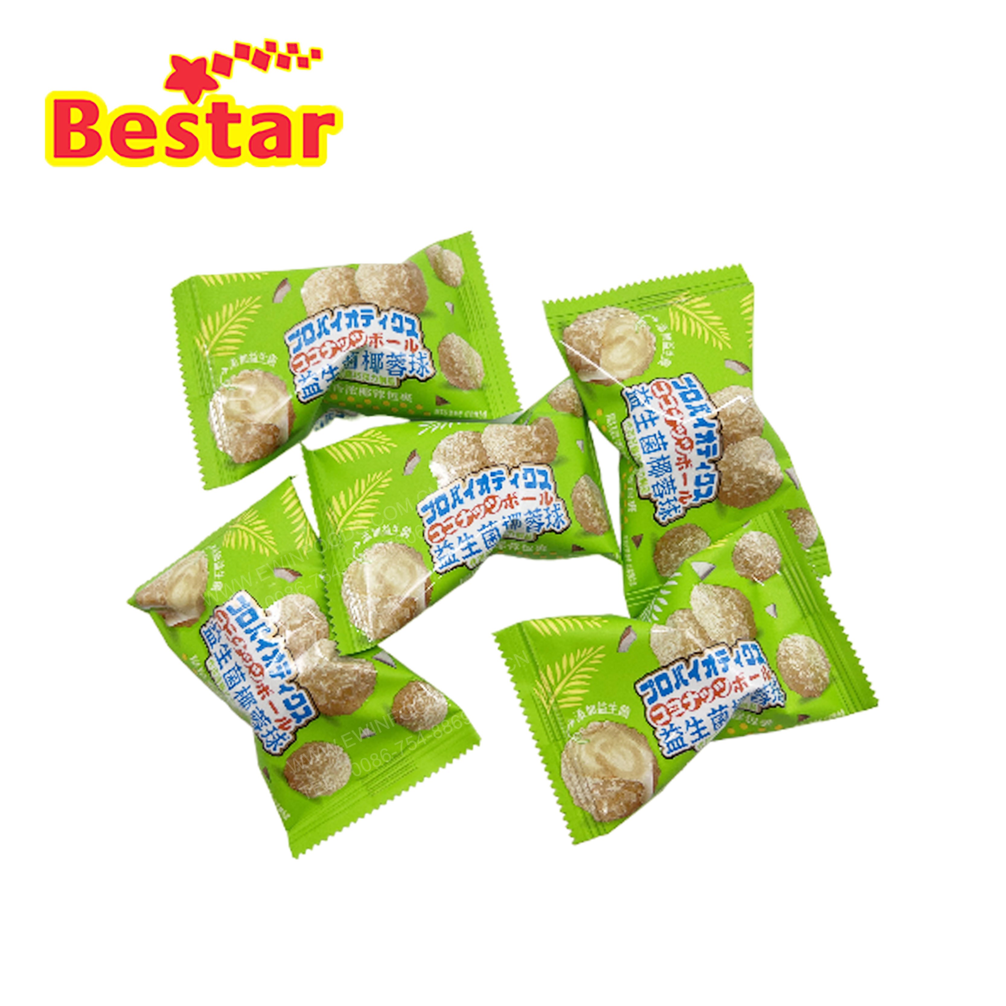 Boxed probiotic coconut balls snacks wholesale private custom OEM coconut balls