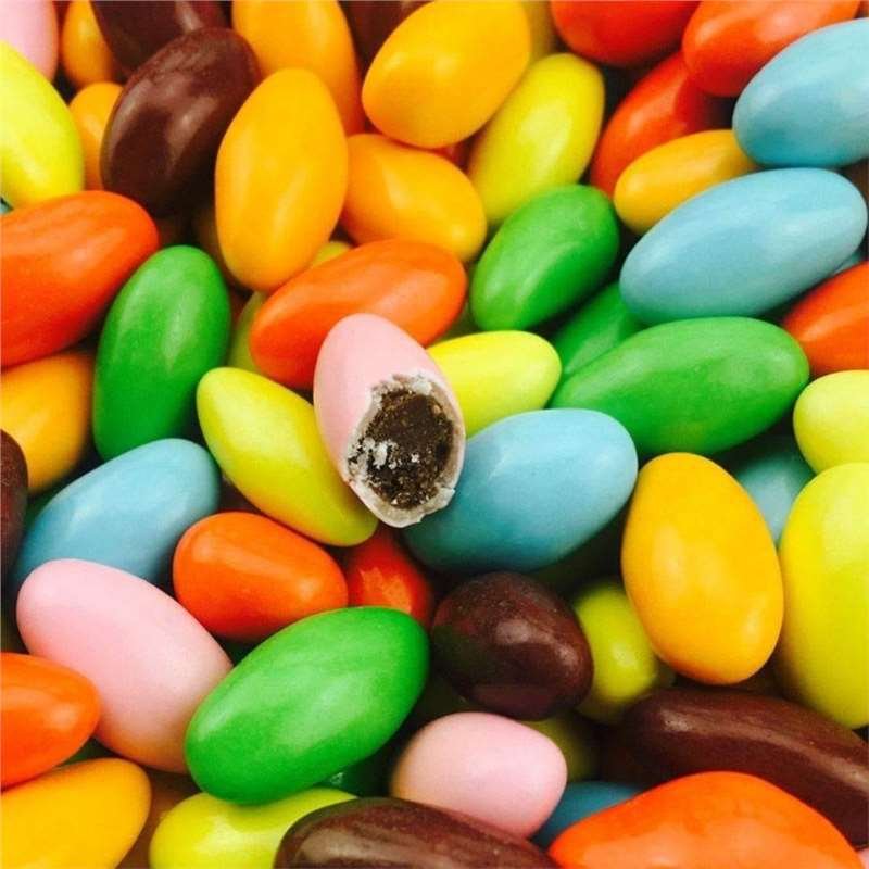 wholesale bulk 2.5kg cocoa olive shaped colorful chocolate beans mini chocolates candy