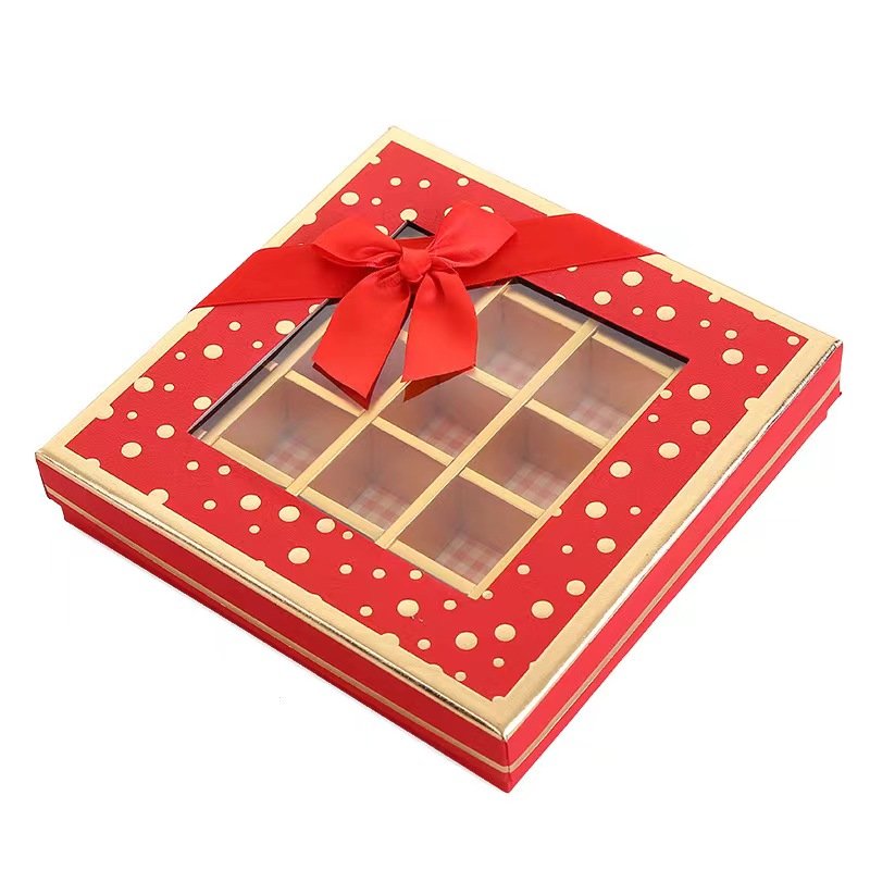 For holiday gift hot sale custom design high quality paper gift box with dividers food box chocolate packing box