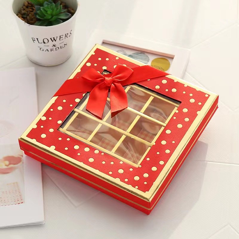 For holiday gift hot sale custom design high quality paper gift box with dividers food box chocolate packing box