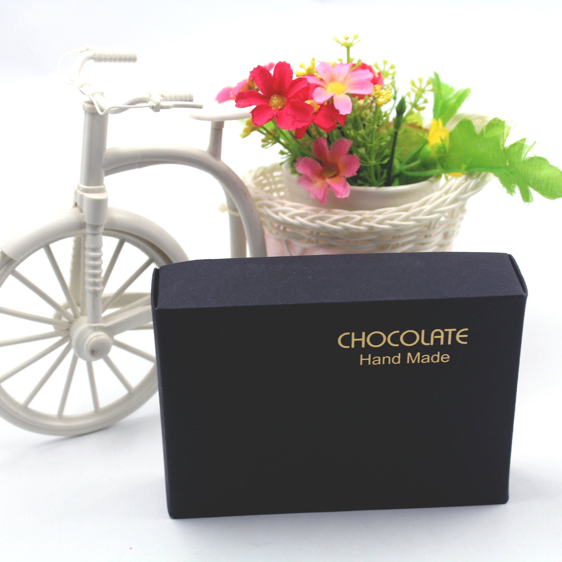 wholesale gift slab chocolate brigadeiro paper boxes recyclable elegant laminate black 6 grids chocolate package bo