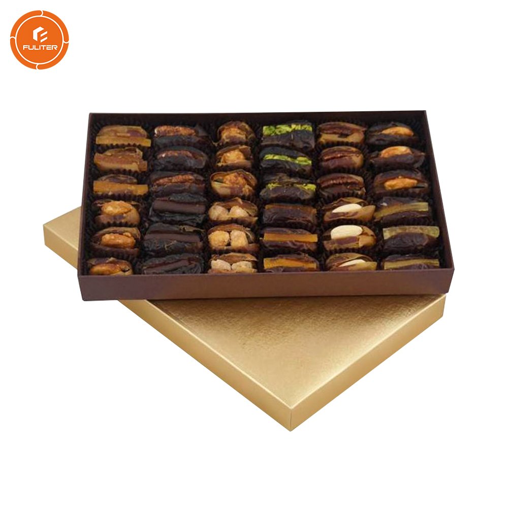 Christmas Base Top Dates Assorted Chocolate Sweet Cushion Pads Packaging Paper Box