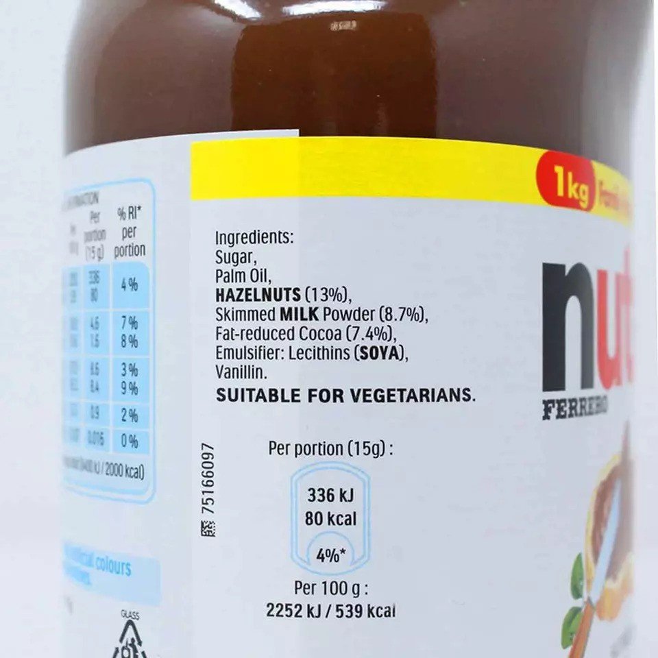 Wholesale Ferrero Nutella Original 1kg Family Jar Hazelnut Chocolate Spread with Milk Flavor Additional Candy Ingredient 750g