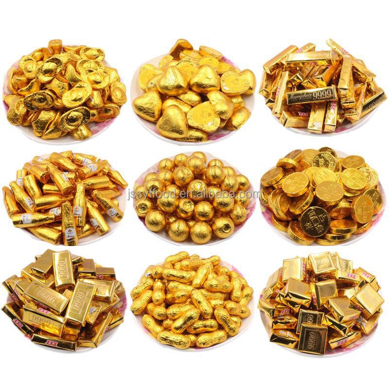 China Chocolate Factory Preferential Wholesale Custom Label Palmin Gold Chocolate Coins Ingot Snacks Candy Halal
