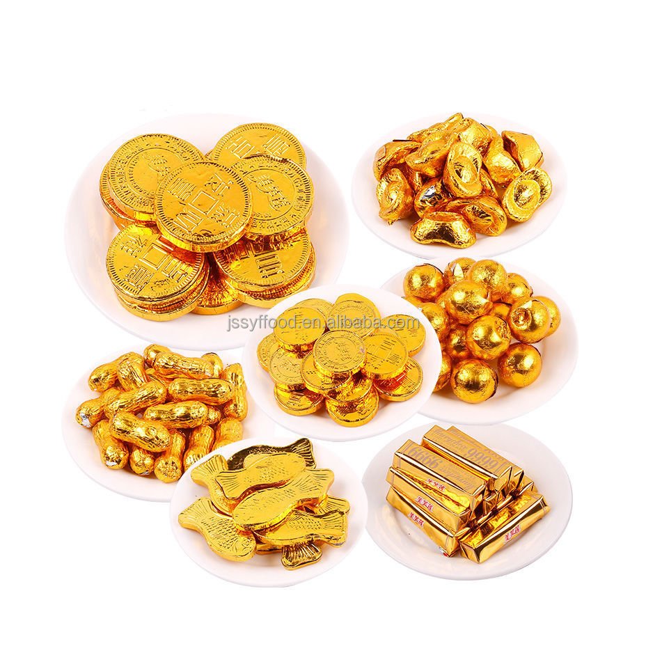 China Chocolate Factory Preferential Wholesale Custom Label Palmin Gold Chocolate Coins Ingot Snacks Candy Halal