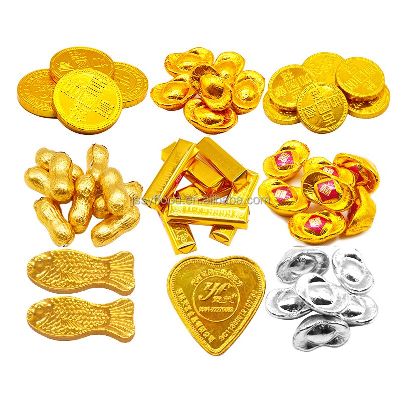 China Chocolate Factory Preferential Wholesale Custom Label Palmin Gold Chocolate Coins Ingot Snacks Candy Halal