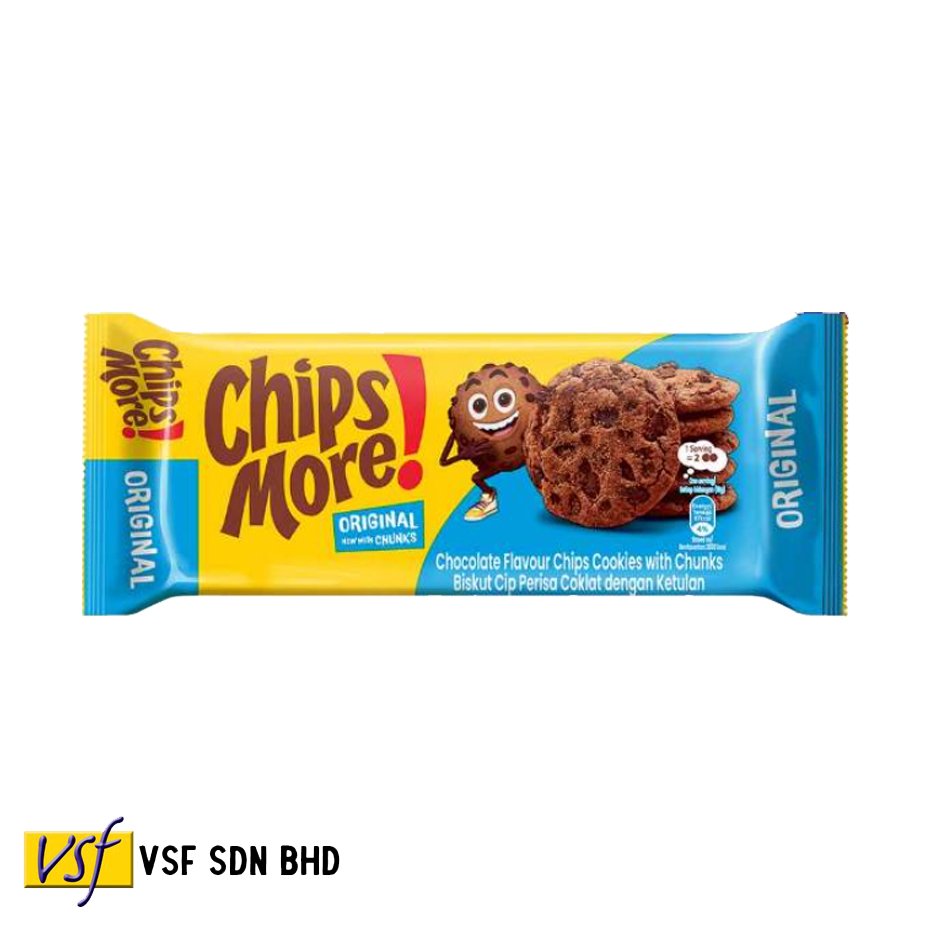 Chipsmore Original 135g x 24 pkts Malaysia Original Chocolate Chips Cookies More Chips More Fun