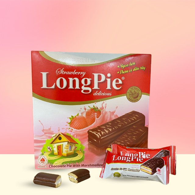 Top selling Best price Cake Chocolate with marshmallow Pie LONGPIE brand from HaiHa confectionery