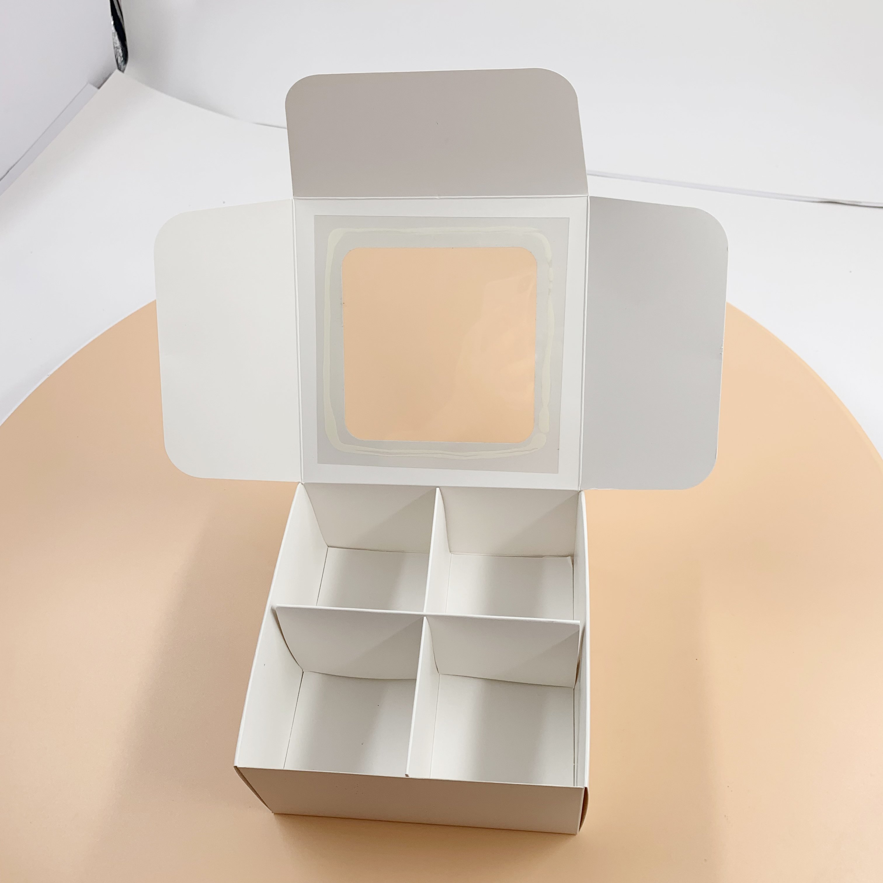 custom printed windowed paper chocolate gift cake paper tray packaging box