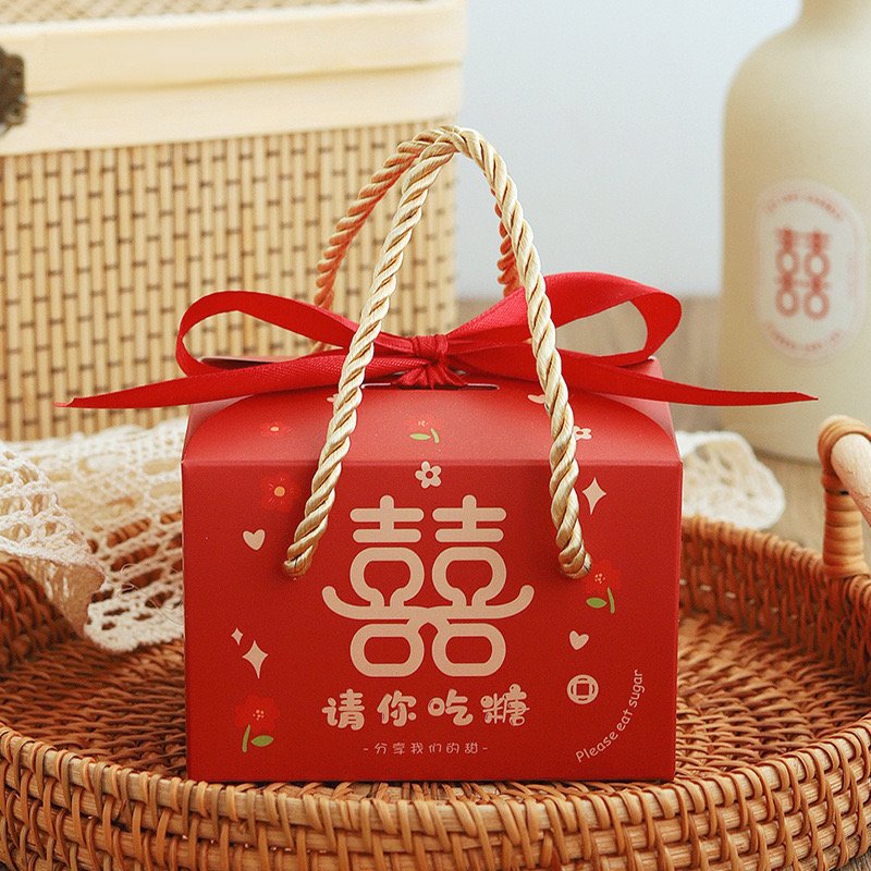 Wholesale Chocolate Gift Box custom your own logo Wedding Favor Sweet Candy Boxes With Handles