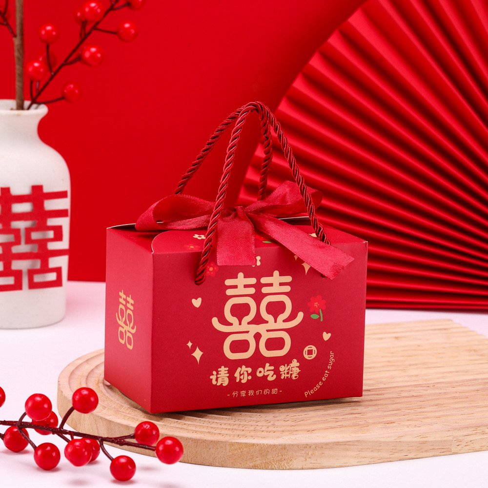 Wholesale Chocolate Gift Box custom your own logo Wedding Favor Sweet Candy Boxes With Handles