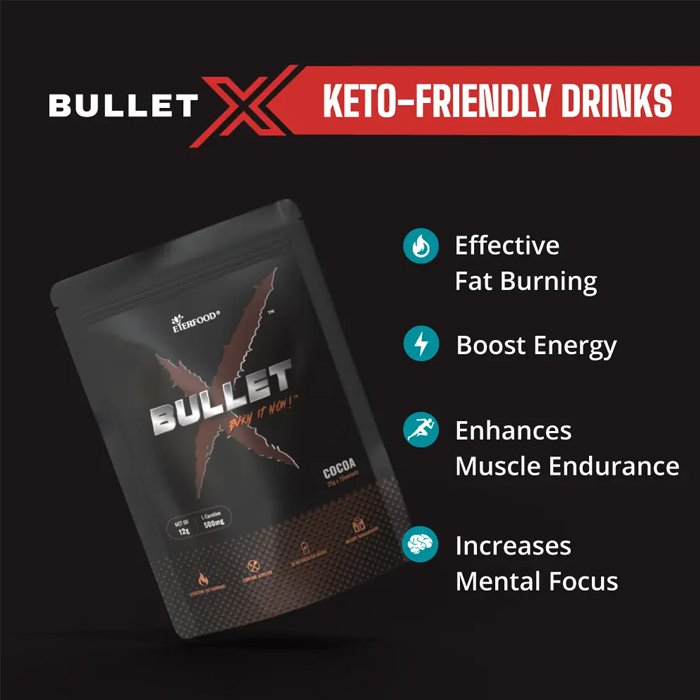 High Fibre Sugar-Free Cocoa Keto-Friendly Diet Energy Drinks Fat Burning Bullet X Coffee 15 Sachets Per Box Fat Burning Box