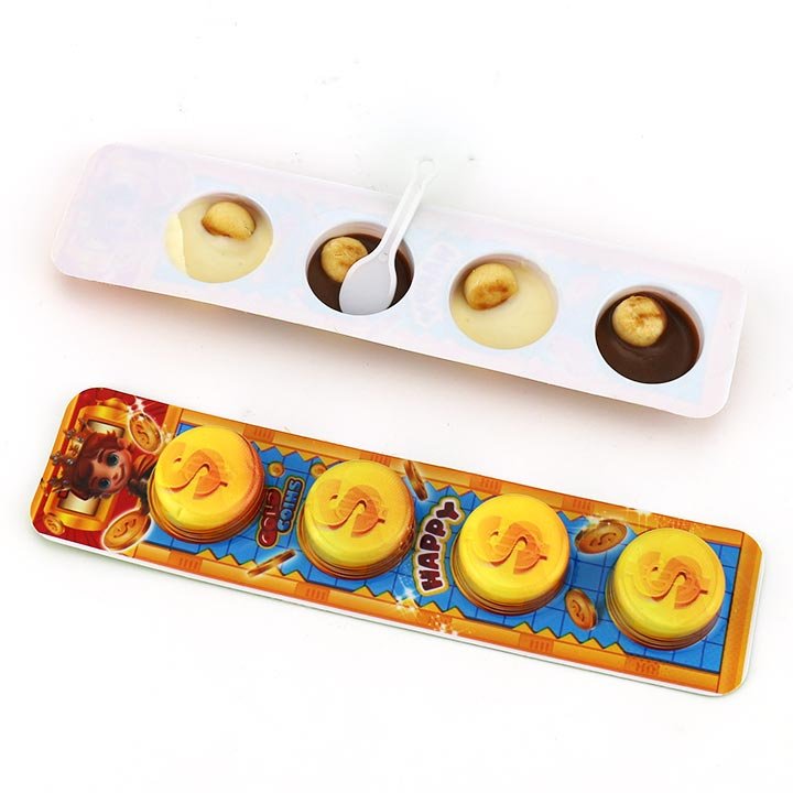 4-in-1 Gold Coin shaped choco biscuits black and white chocolate cookies ball