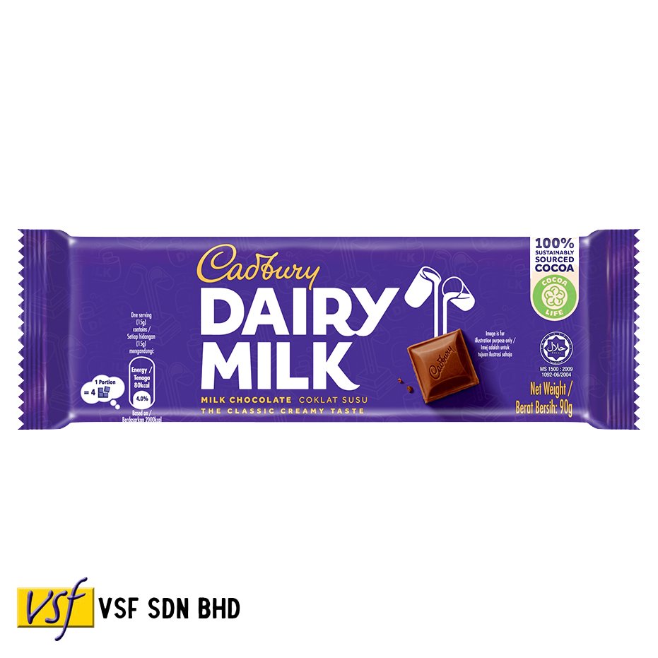 Cadbur y Dairy Milk Chocolate Bar Roast Almond 90g x 12 x 6