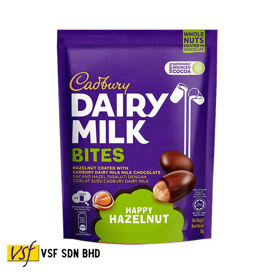 Cadbur y Dairy Milk Chocolate Bites Happy Hazelnut 120g x 24 pkts