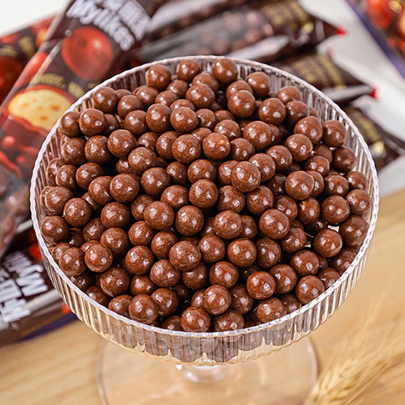 Wholesale children's snacks 18g Merlot round crispy chocolate beans chocolate candy chocolate candy crispy