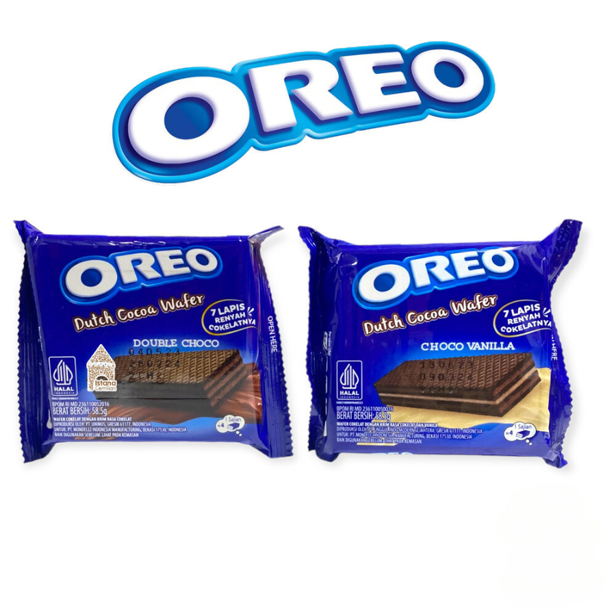 Top selling Oreo Dutch Cocoa Wafer 58.5gr Double Choco best price wholesale brand biscuit wafer