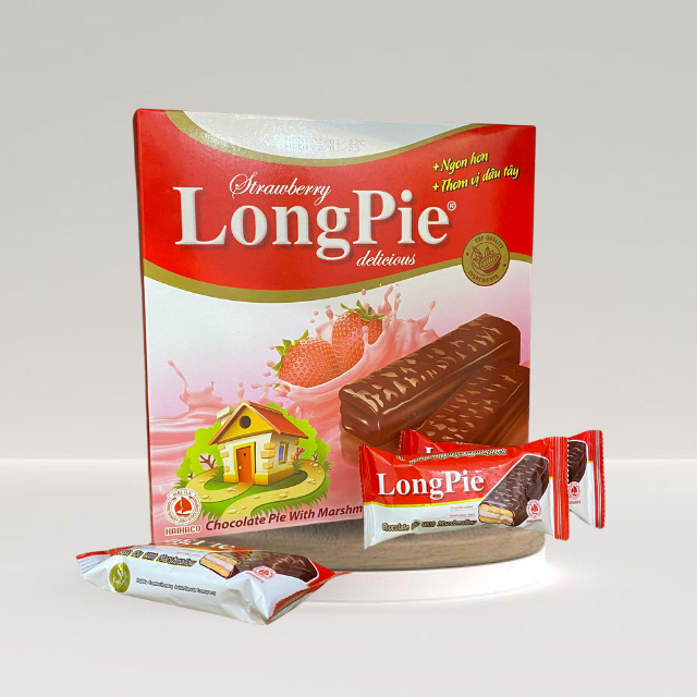 LONGPIE brand from HaiHa confectionery OEM ODM cheap price best quality soft pie Chocolate with marshmallow Pie