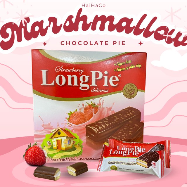 LONGPIE brand from HaiHa confectionery OEM ODM cheap price best quality soft pie Chocolate with marshmallow Pie