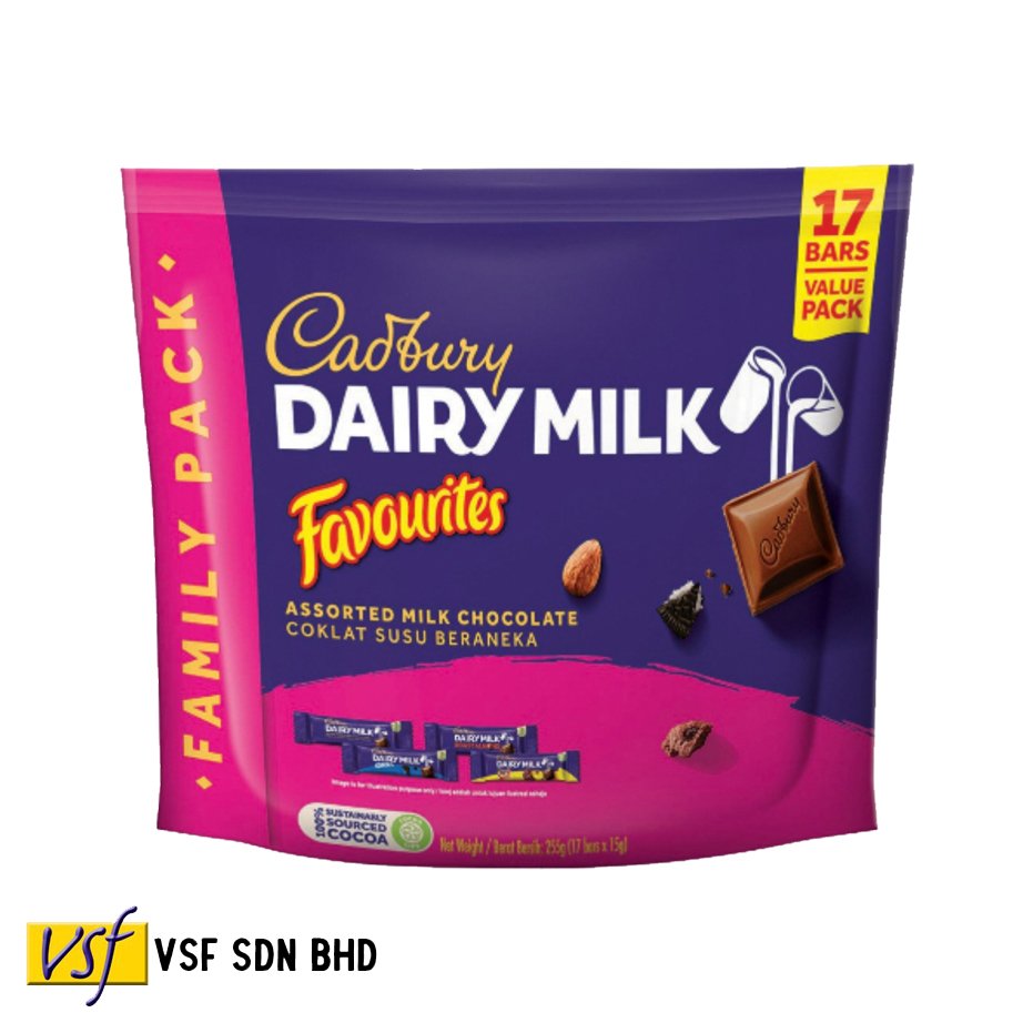 Cadbur y Dairy Milk Chocolate Favourites Sharebag 255g x 16 pkts Cadbur y Doybag Favorites