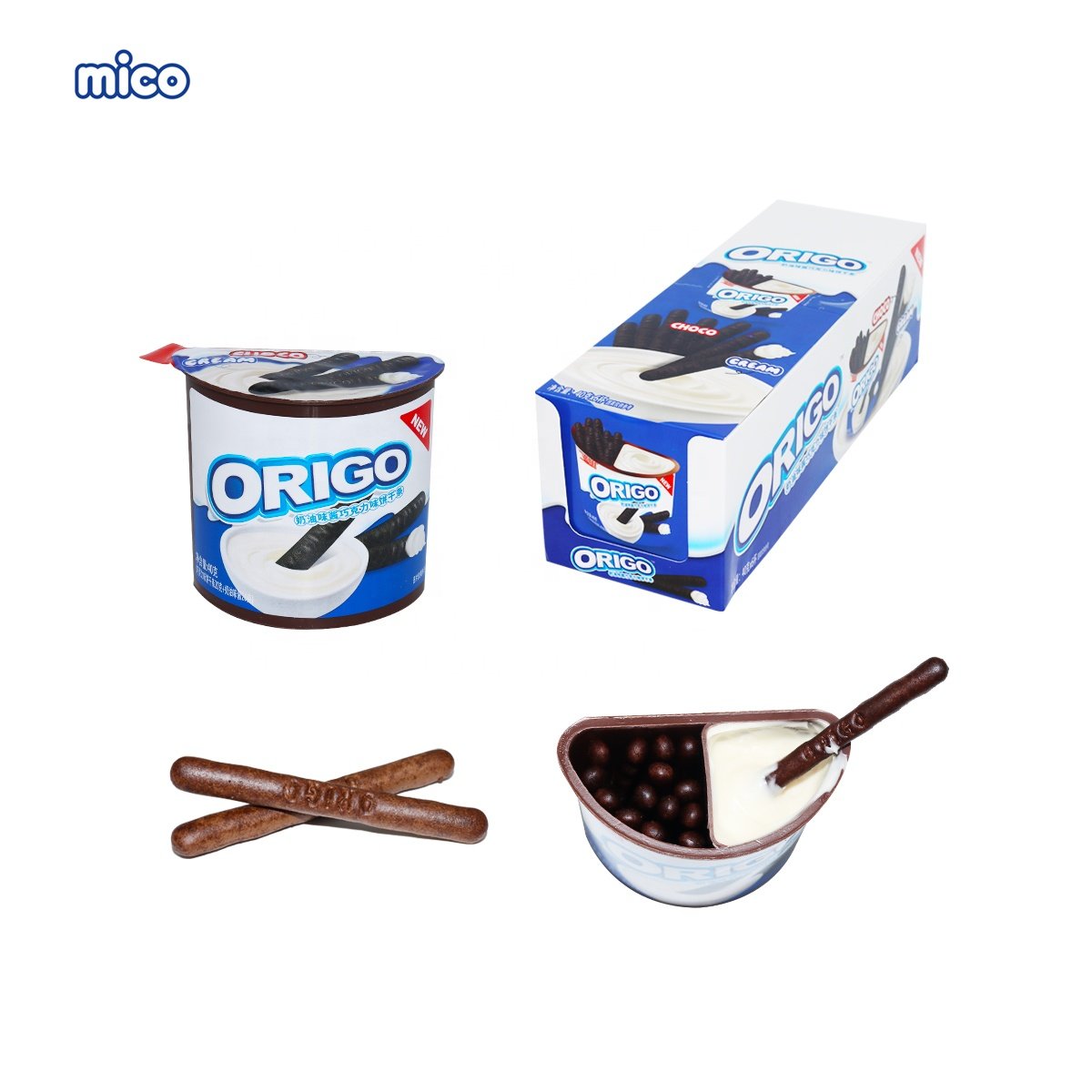 Quality Chocolate Cream Cup with Cocoa Snacks Sticks Crispy Biscuit Stick Confectionery With Chocolate Jam Factory wholesale
