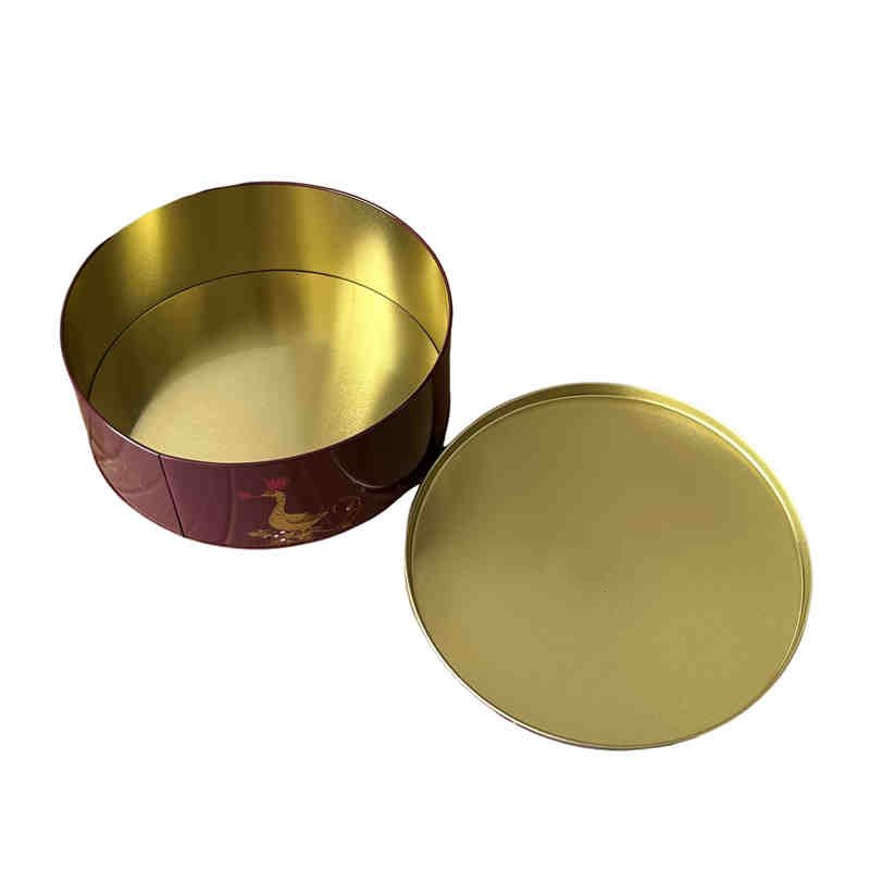 Customized Food Grade Packaging Round Shape Cookie Chocolate Candy Tin Box With Lid