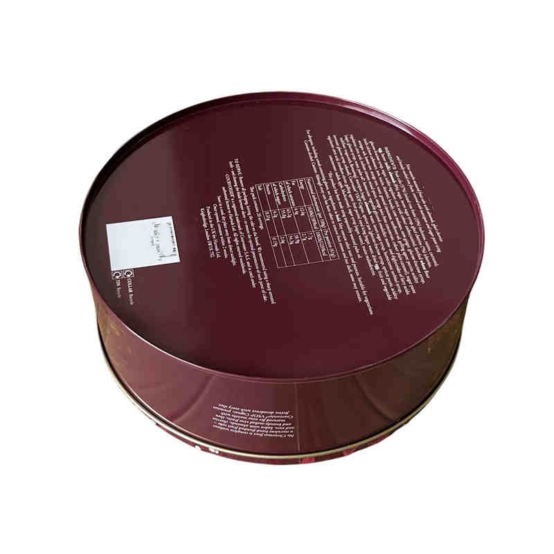 Customized Food Grade Packaging Round Shape Cookie Chocolate Candy Tin Box With Lid