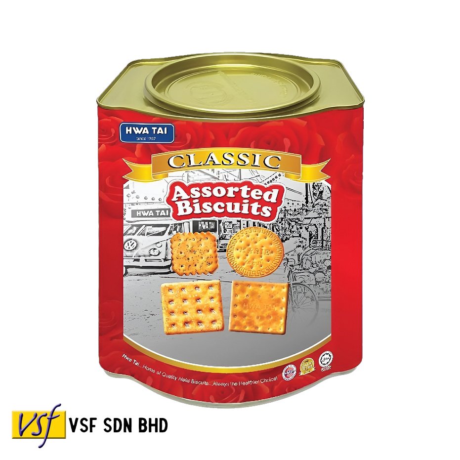 Hwa Tai Classic Assorted Tin 500g x 6 tins Vitamin A B1 B2 B6 D Calcium Iron No Cholesterol No Trans Fat No MSG