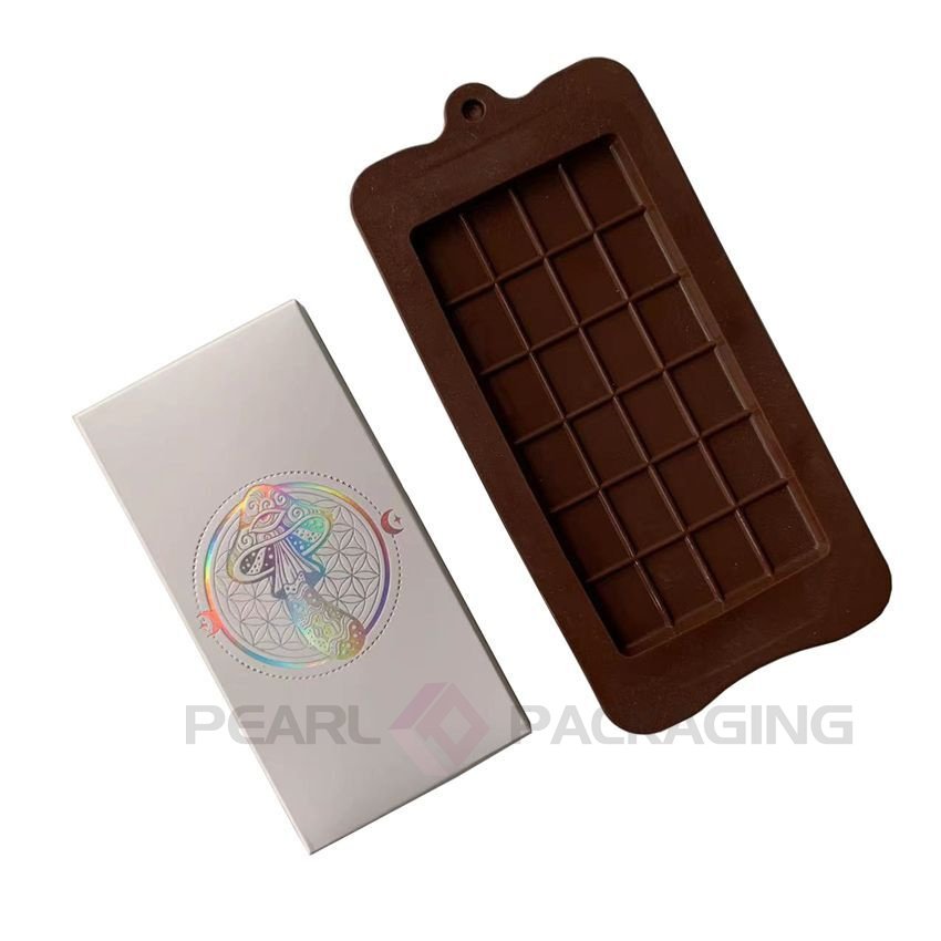 Chocolate Bar Packaging Milk Dark Choco Boxes with Molds Foils Ready to Ship Design Polkadot