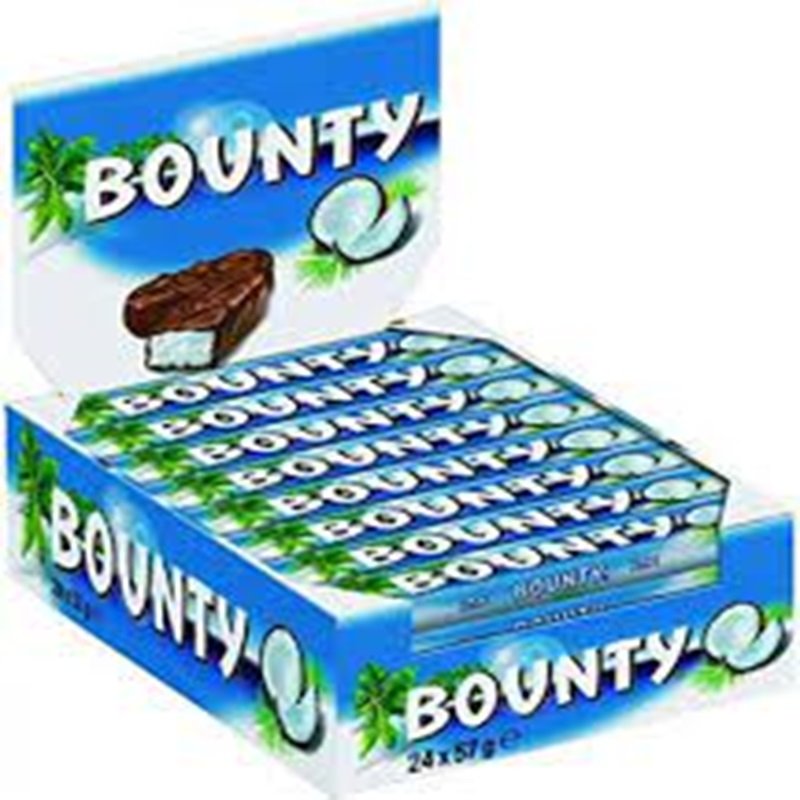 Bounty Coconut Milk Chocolate Case of 24 Sweet Chocolate Bars Biscuit Jam Nut Fruit Candy Solid Form Powder 24 Pieces Per Case