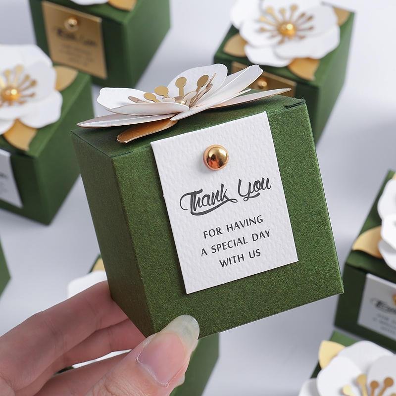 Romantic Wedding Candy Box Special Paper Texture Packaging Chocolate Sweetie Gift Box with Custom design