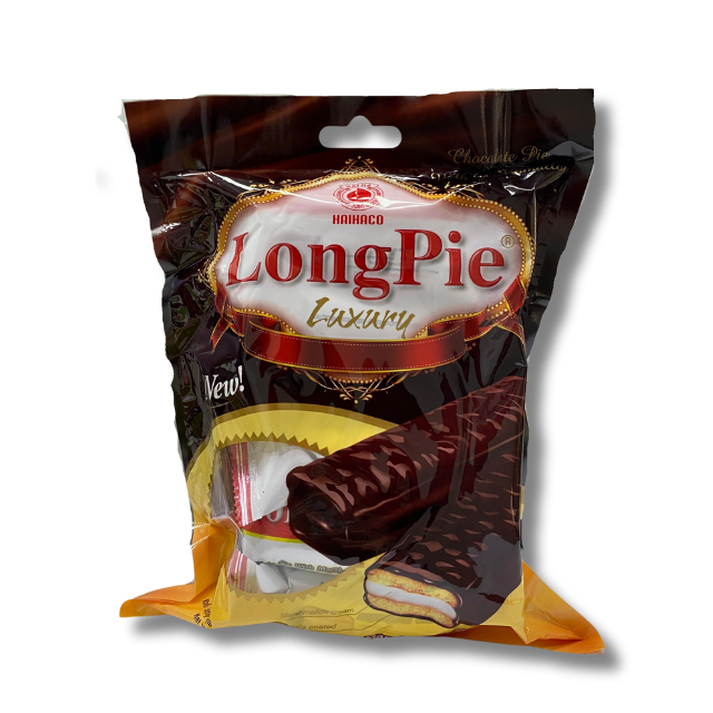 Vietnam New 12 months Shelf Life Sweet OEM Soft pie Chocolate with marshmallow Pie LONGPIE brand from HaiHa confectionery