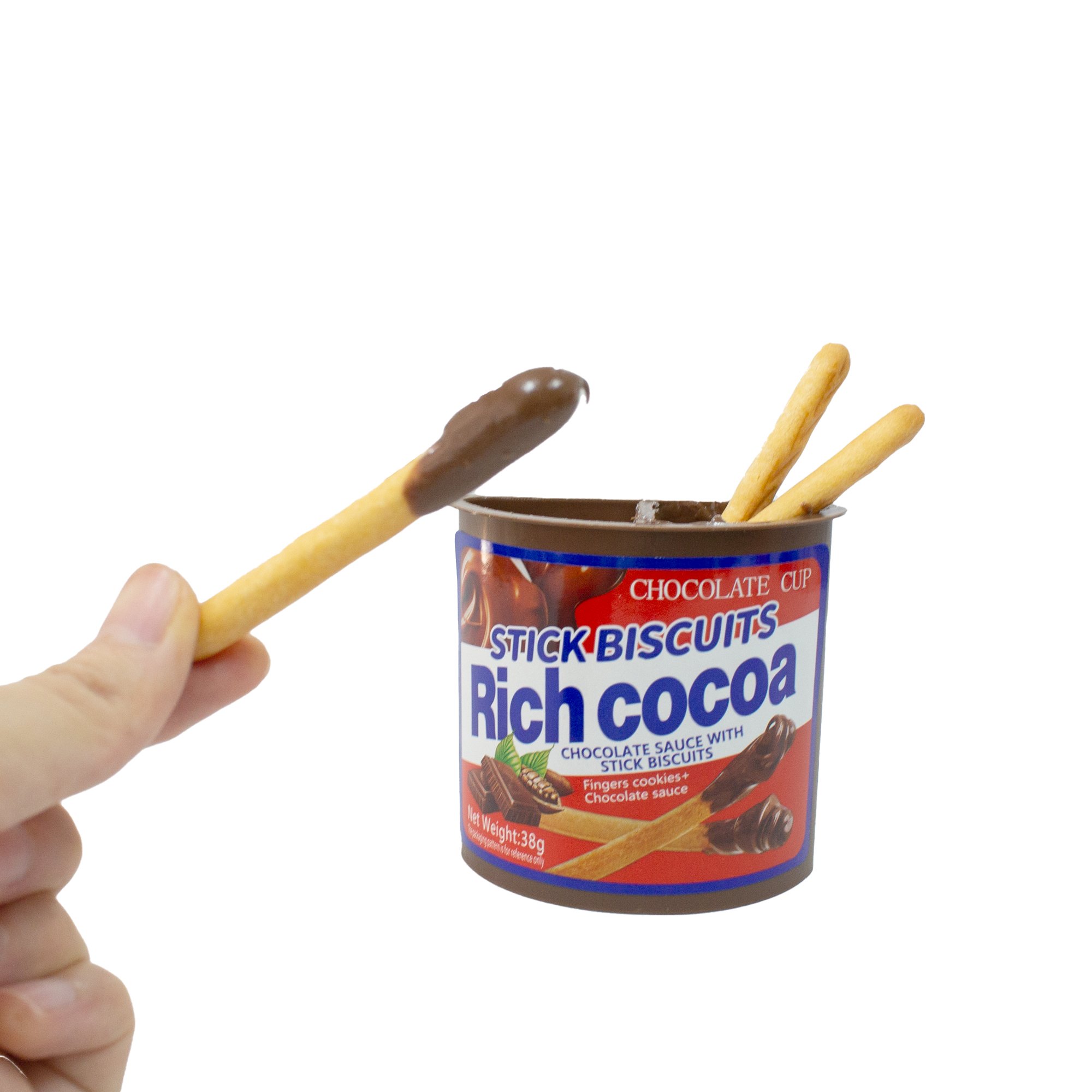 Hot Sell Tasty Sweets Chocolate Jam With Biscuit Stick European Usa Market Chocolate Candy Wholesale Cup Biscuit Stick Bar