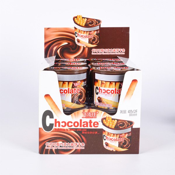 Wholesale Custom Chocolate Jam Chocolate Dip Biscuit Stick