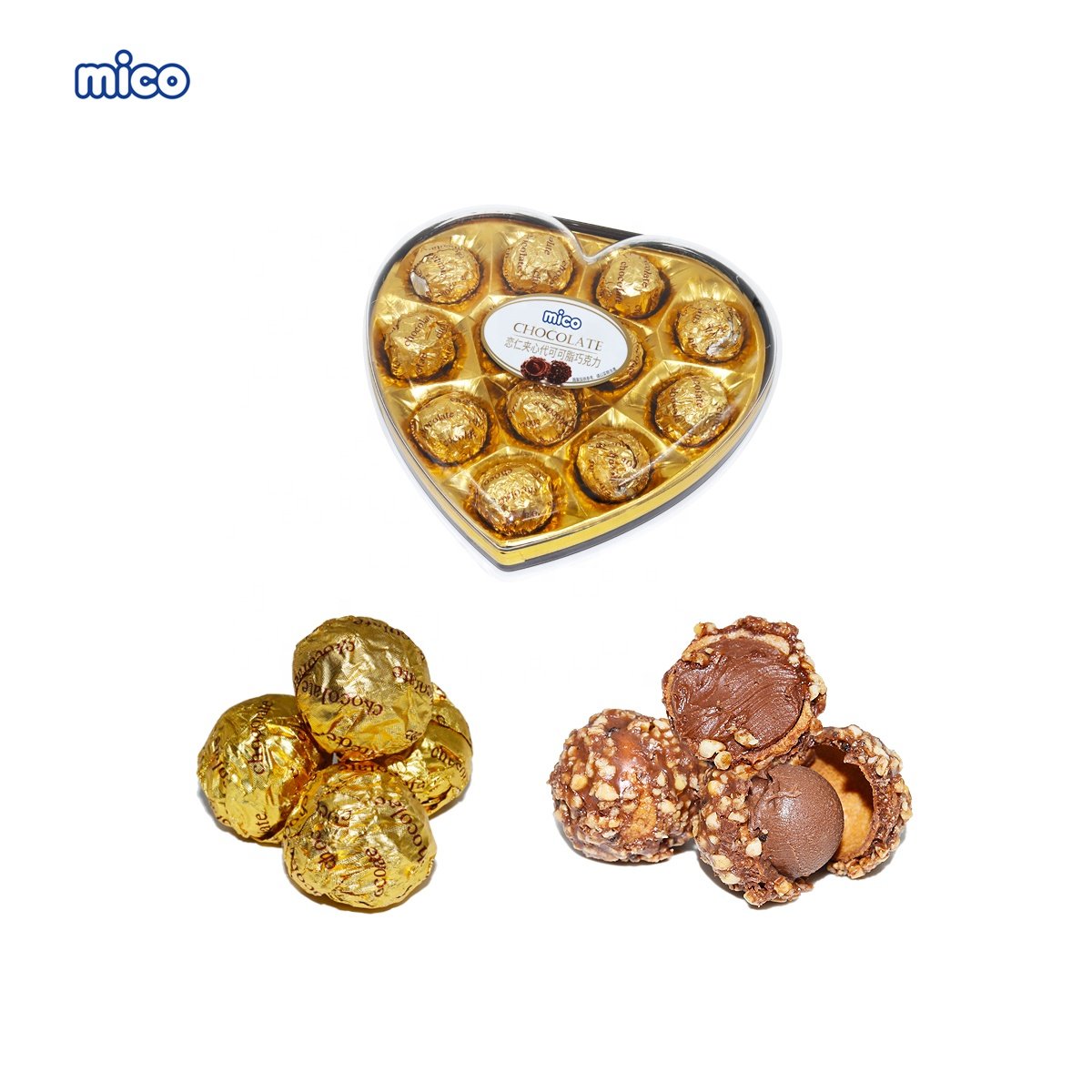 Factory candy wholesale Chocolate Chopped Hazelnut & Almond hersheys hersheys chocolate nut Golden Sweet Chocolate balls